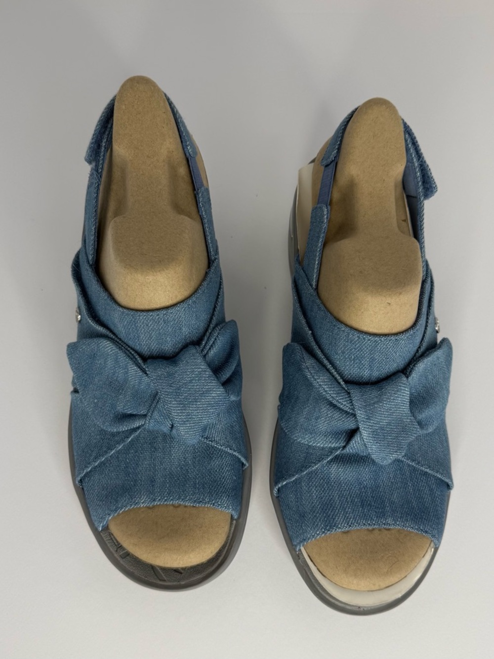 Bzees Denim Blue Knot Slide Sandals - Picture 3 of 8